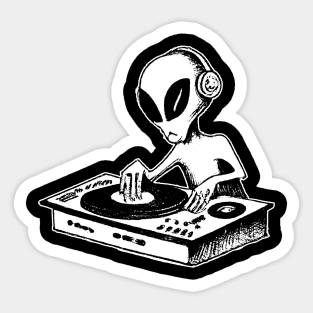 Tekno DJ Alien Rave Vinyl Sticker